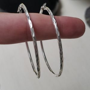 Dimond  cut Sterling  silver earrings